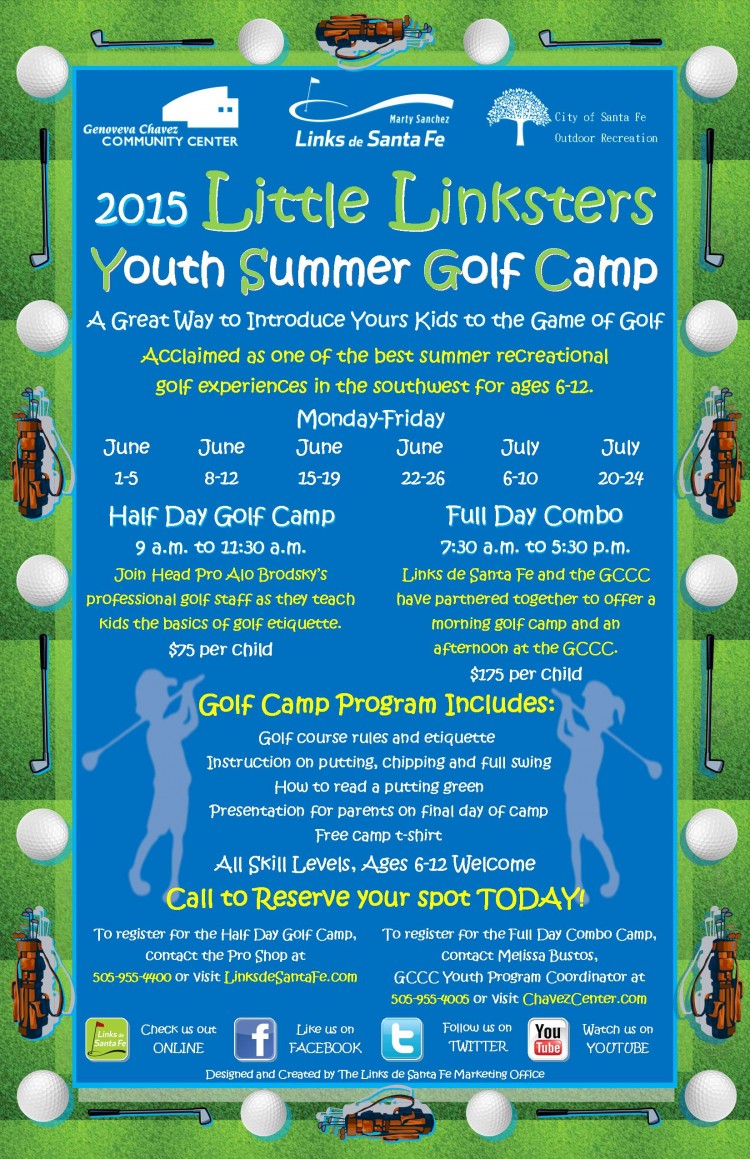 2015 little linksters youth summer golf camp city of santa fe new kids golf flyers