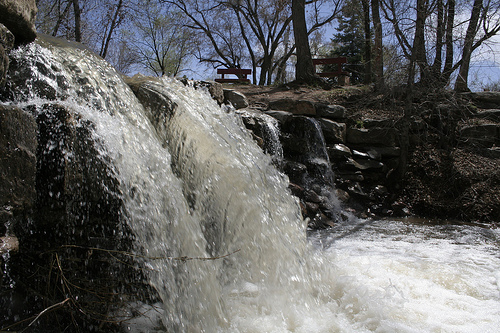 Photo of Santa Fe River waterfall above Delgado Street